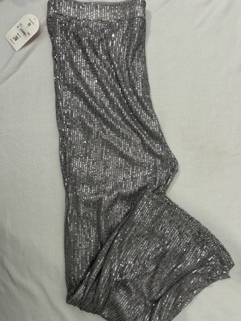 ARULA Silver Sequin Wide Leg Paint